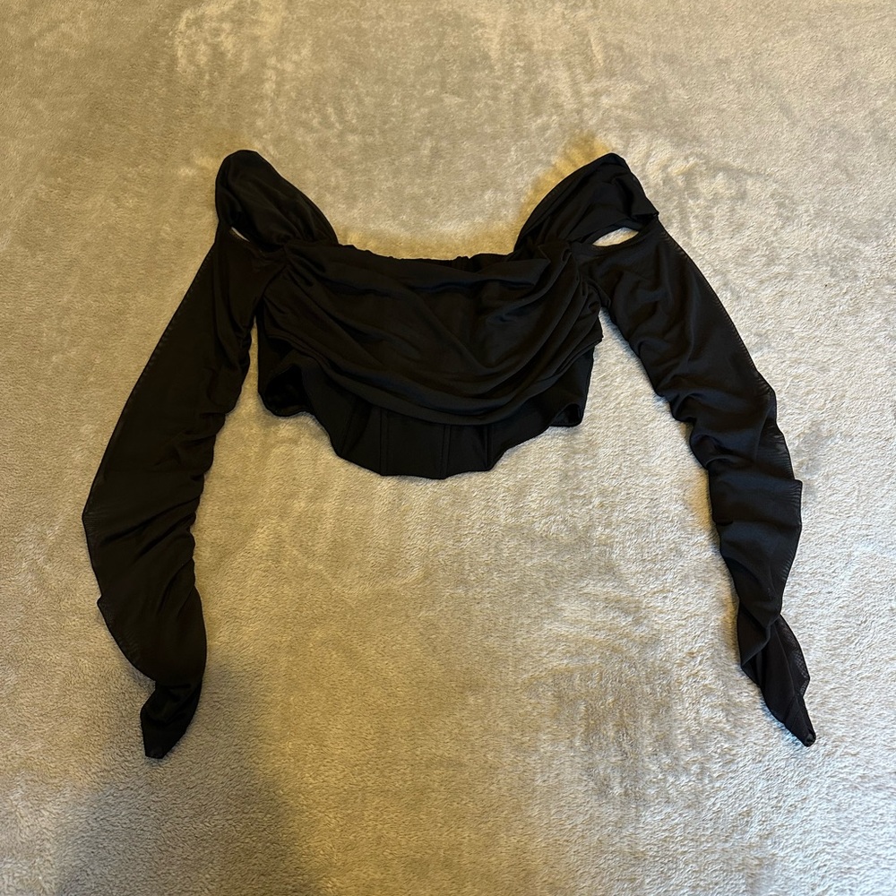 Elegant Black Off-Shoulder Women's Top